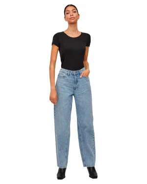 JEANS VILA - VIKELLY STRAIGHT JEANS - Wide Leg Fit - Blue - 34 - 30"