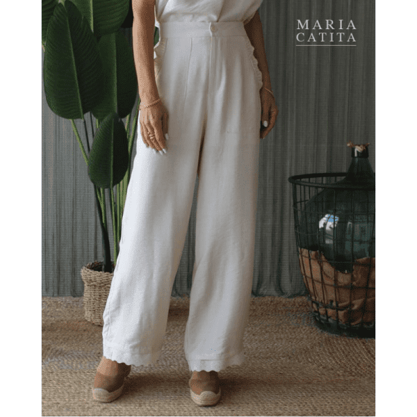 CALÇA CHAMPANHE COM DETALHES - MARIA CATITA
