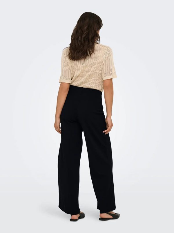 JDY <BR><BR> CALÇA GEGGO LIFE BUTTON PANT - Regular Fit - Black / Blue - Image 2