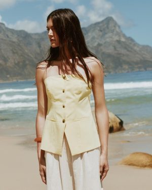 VILA <BR><BR> VIHANDI VEST - Regular Fit - AMARELO BANANA