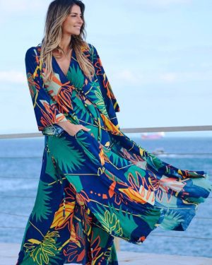 KYMONO LIBERDADE ESTAMPA VERDE - TROPICAL BRASIL - TAM U