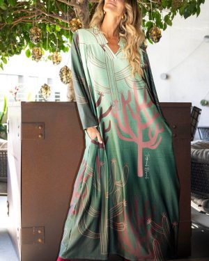 VESTIDO PREMIUM LONGO VERDE - TROPICAL BRASIL