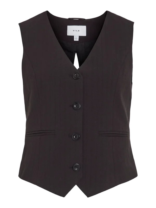 COLETE VILA - VIBETINA BOW DETAIL VEST - Black