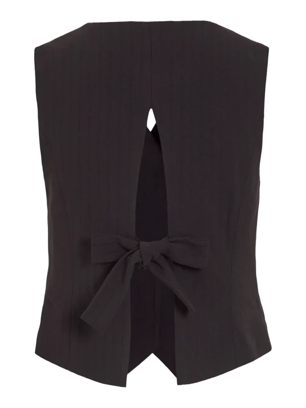COLETE VILA - VIBETINA BOW DETAIL VEST - Black - Image 2