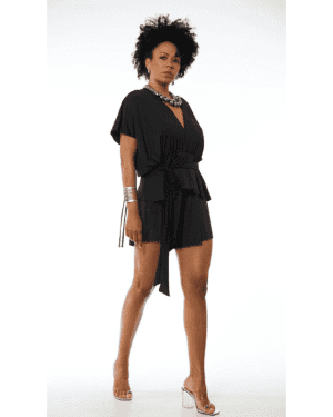 MACACÃO CURTO PRETO TROPICAL BRASIL - TAM U