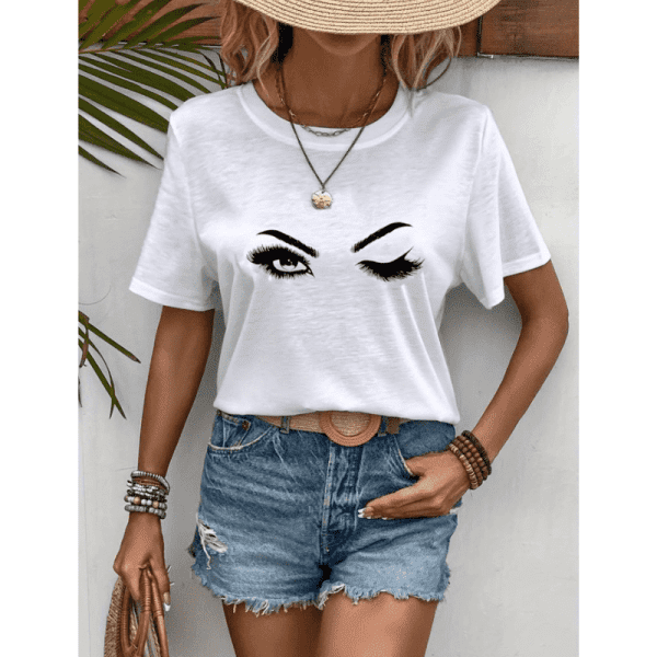 T-SHIRT OLHOS BRANCA ELLA BY TAM
