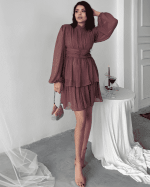 ELLA BY TAM<BR><BR>VESTIDO CHIFFON AMEIXA