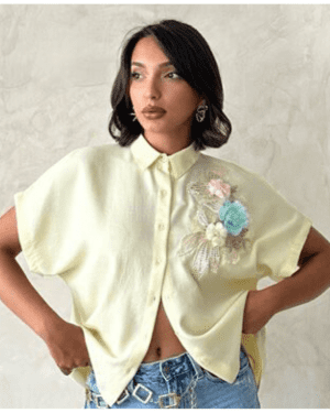 Blusa boho chic amarela cflores – ella by tam