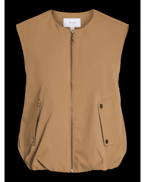 VILA <BR><BR> VIEMELIE BOMBER VEST - CAMEL