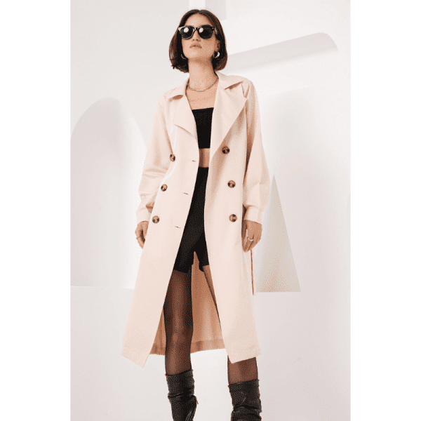 Trench coat comprido bege – ella by tam