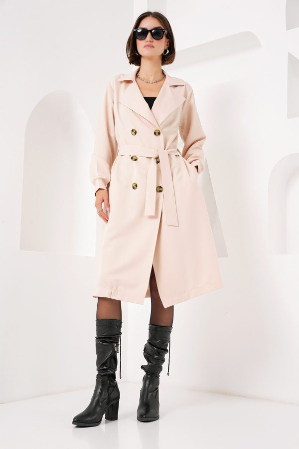 ELLA BY TAM<BR><BR> TRENCH COAT COMPRIDO - BEGE - Image 4