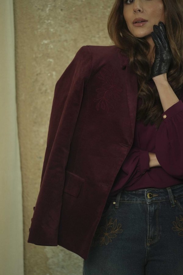 521042 blazer veludo burgundy
