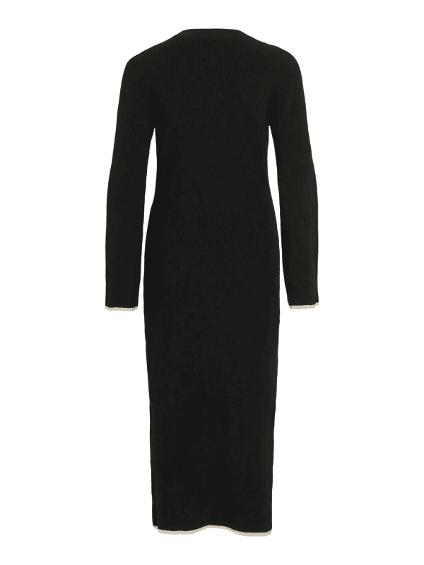 Vikerry o neck knit maxi dress black 2