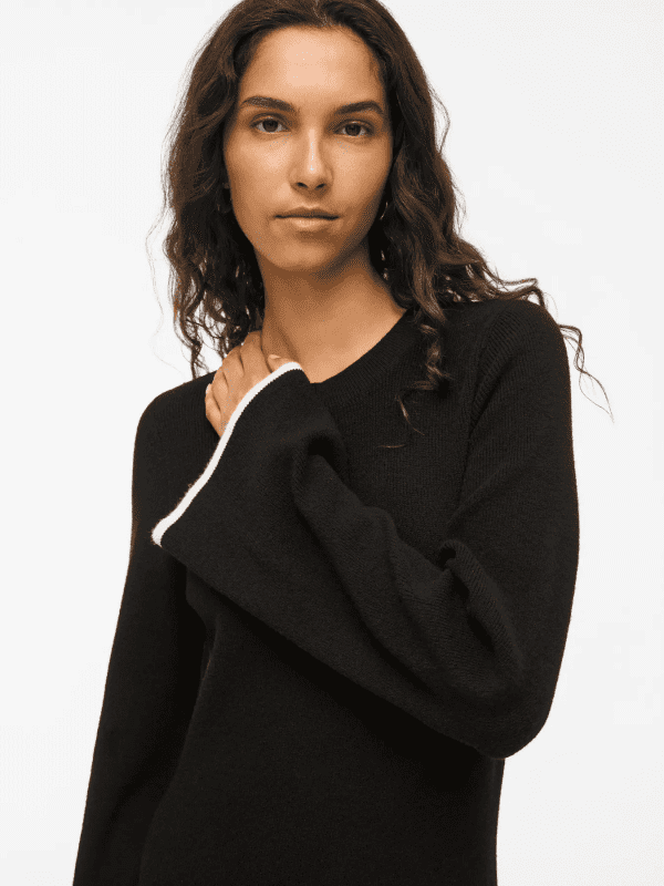 Vikerry o neck knit maxi dress black 3