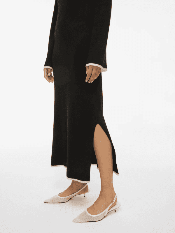 Vikerry o neck knit maxi dress black 4