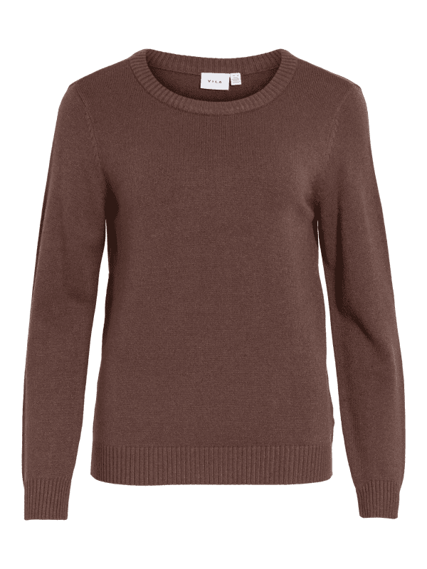 Viril o neck knit top coffee bean 1