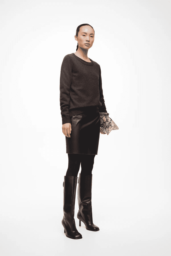 Viril o neck knit top coffee bean 5