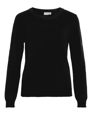 Viril o neck knit top black 1