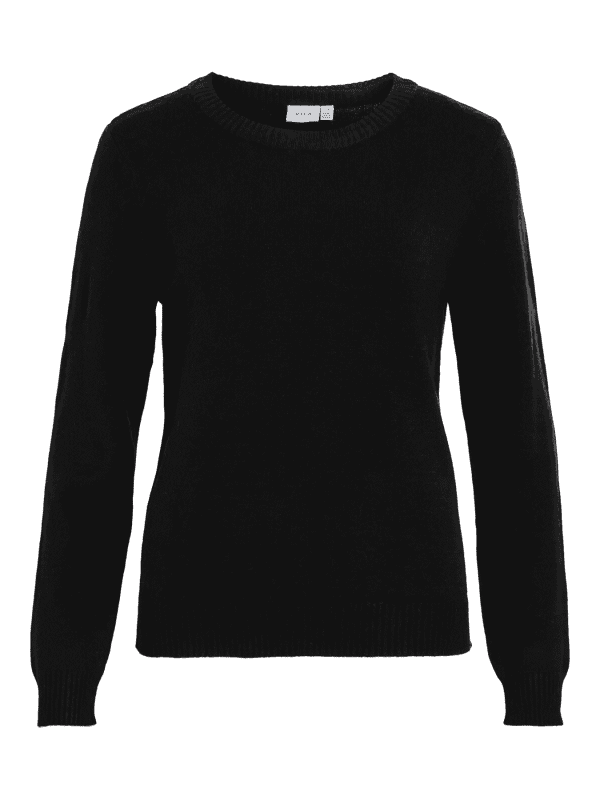 Viril o neck knit top black 1