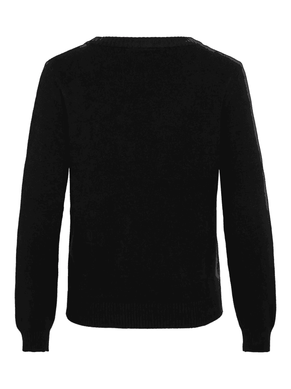 Viril o neck knit top black 2