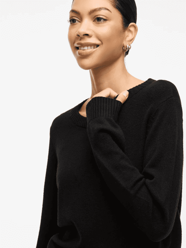 Viril o neck knit top black 4