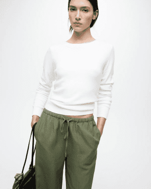 Viril o neck knit top white 4