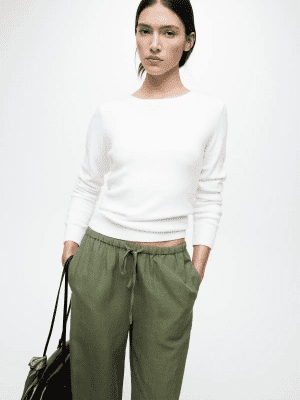 Viril o neck knit top white 4