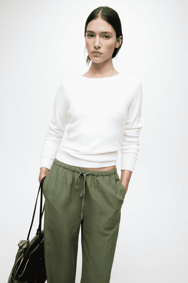 Viril o neck knit top white 4