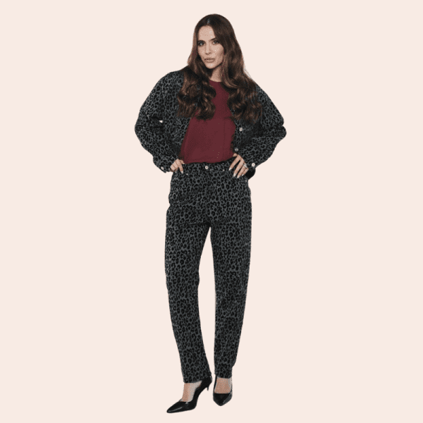 Blusao bigzone – animal print azul e preto