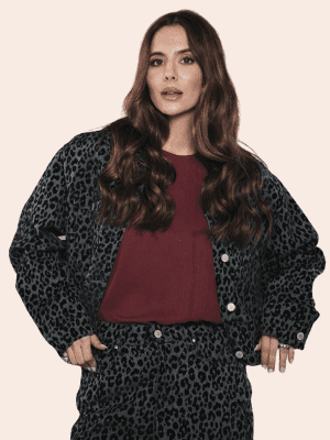 Blusao bigzone – animal print azul e preto detalhe