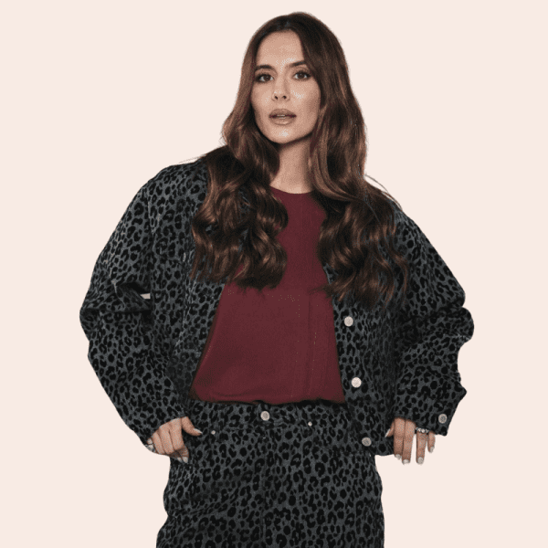 Blusao bigzone – animal print azul e preto detalhe