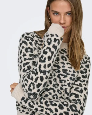 JDYLORRAINE ANIMAL PULLOVER BLACK LEO