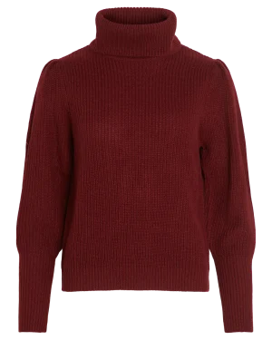 VILOU NEW ROLLNECK KNIT TOP CABERNET