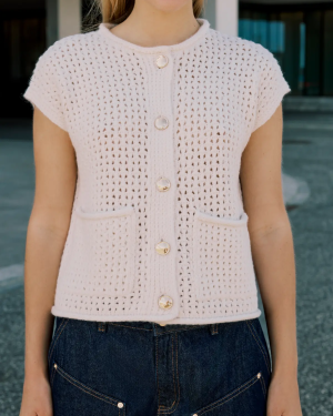 VIFILUCA O NECK BUTTON KNIT VEST