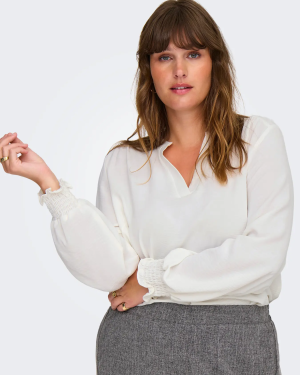 CARMETTA V NECK TOP WHITE